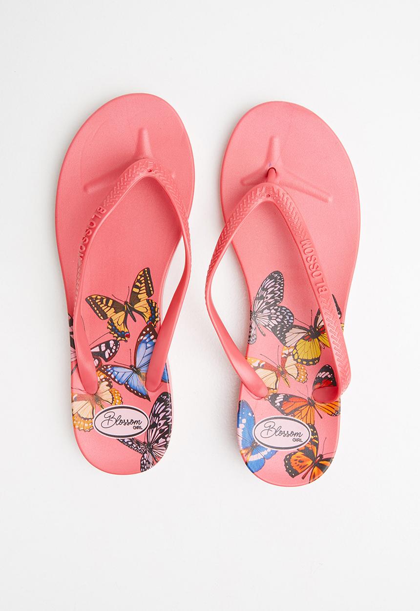 Blossom Girl - Butterfly flip flop - pink 