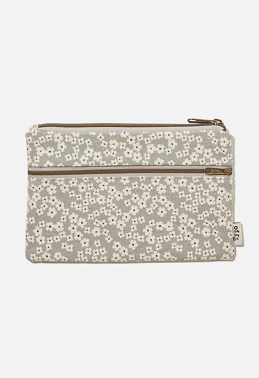 Typo - Archer pencil case - cherry blossom cool grey