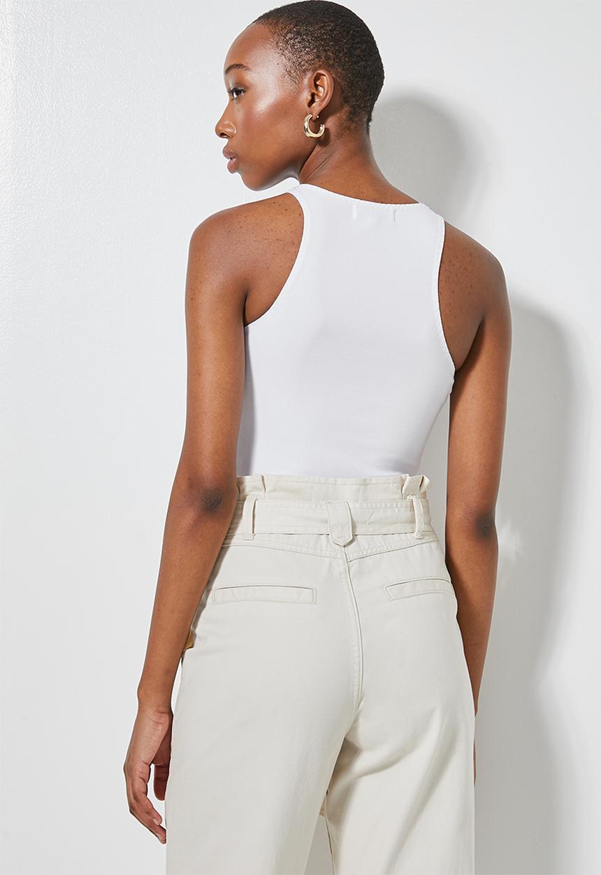 Superbalist - Crepe cutaway top - white