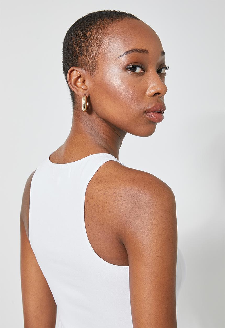 Superbalist - Crepe cutaway top - white
