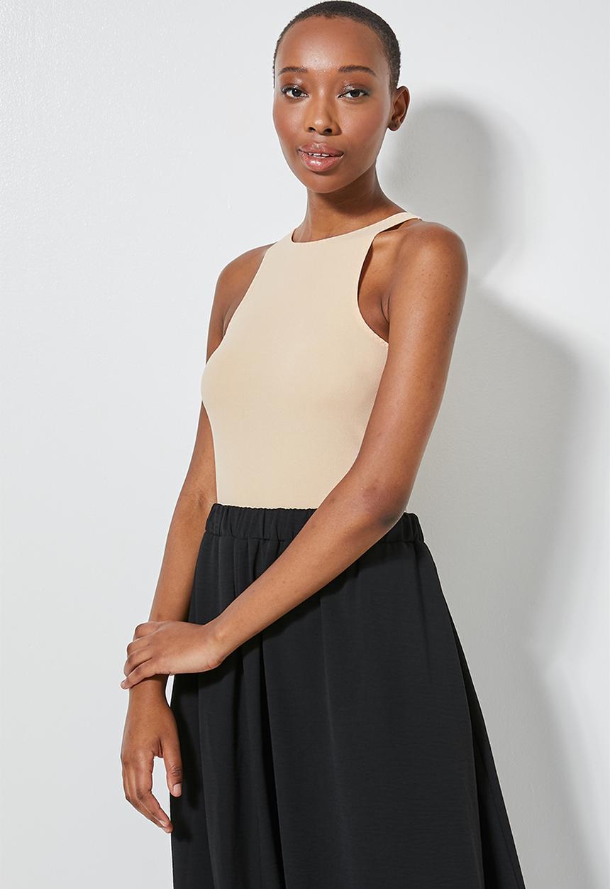 Superbalist - Crepe cutaway top - stone