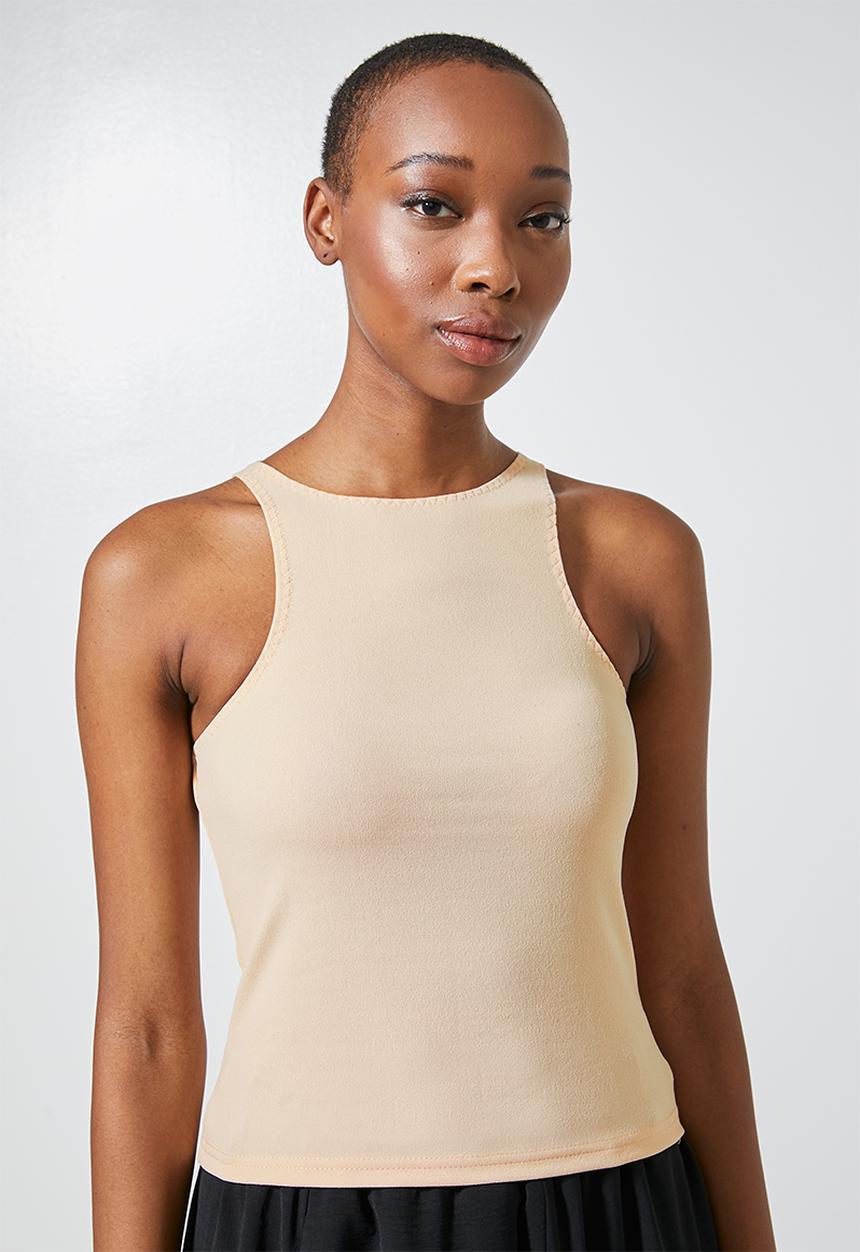Superbalist - Crepe cutaway top - stone