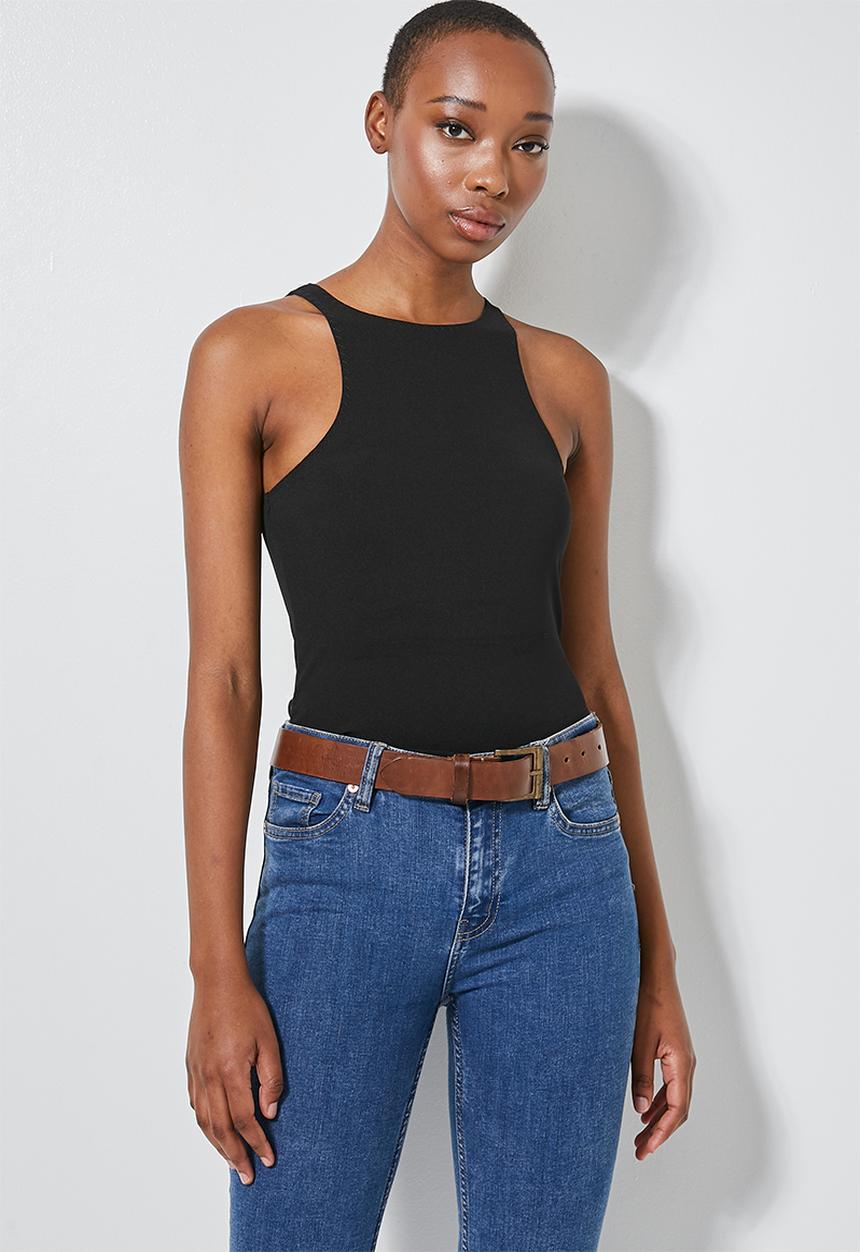 Superbalist - Crepe cutaway top - black