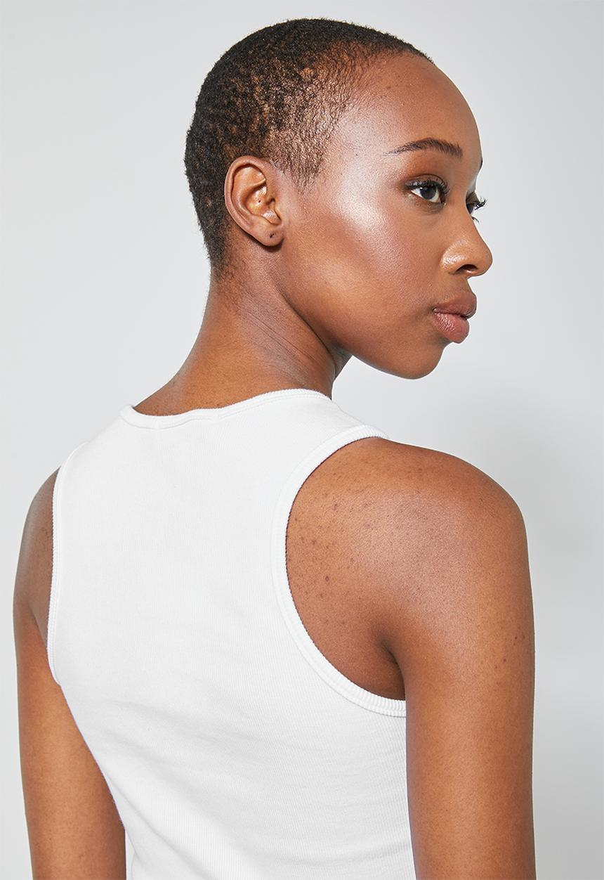 Superbalist - Cutout detail rib top - white