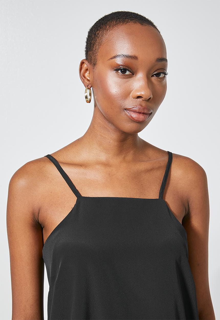 Superbalist - Square neck longline cami - black