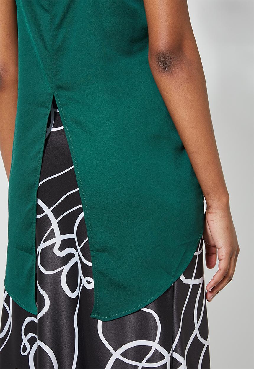 Superbalist - Square neck longline cami - forest green