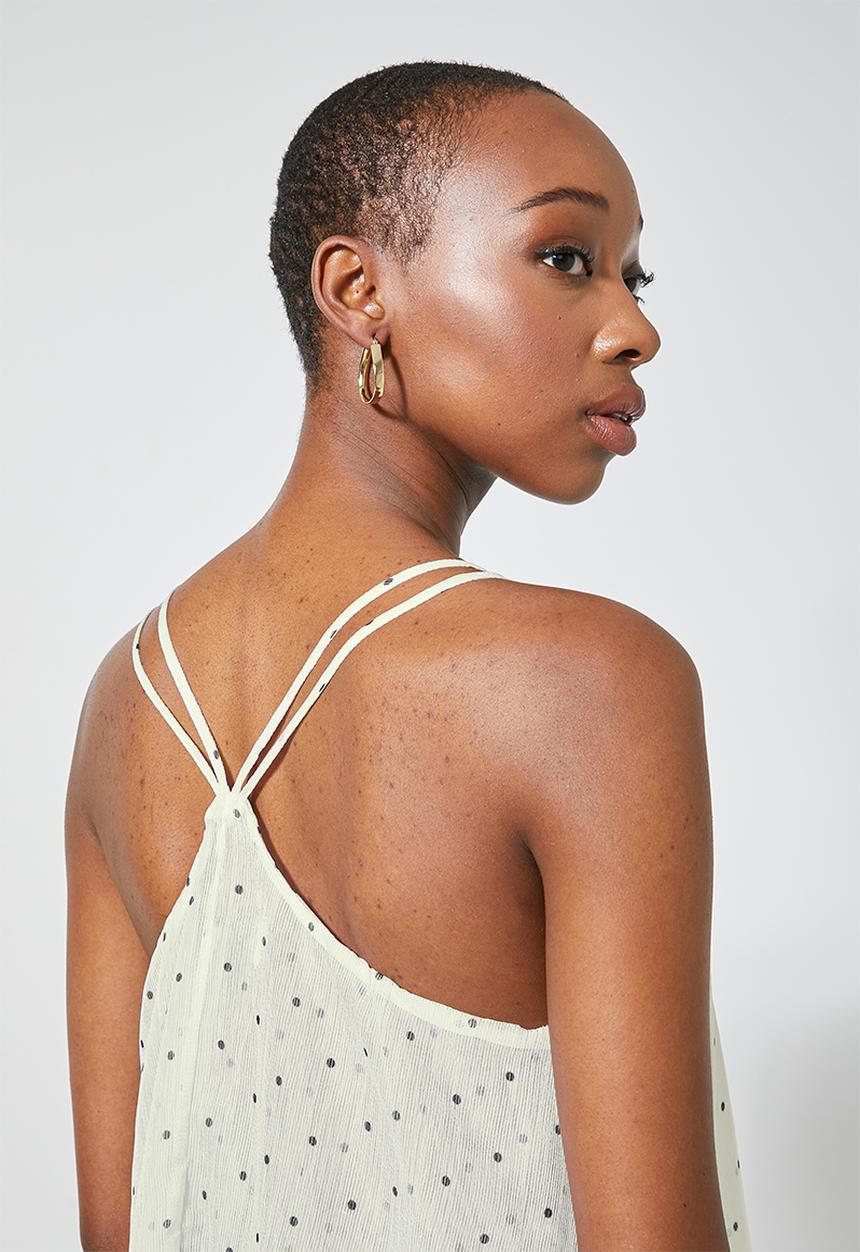 Superbalist - Double layer strappy cami - neutral & black 