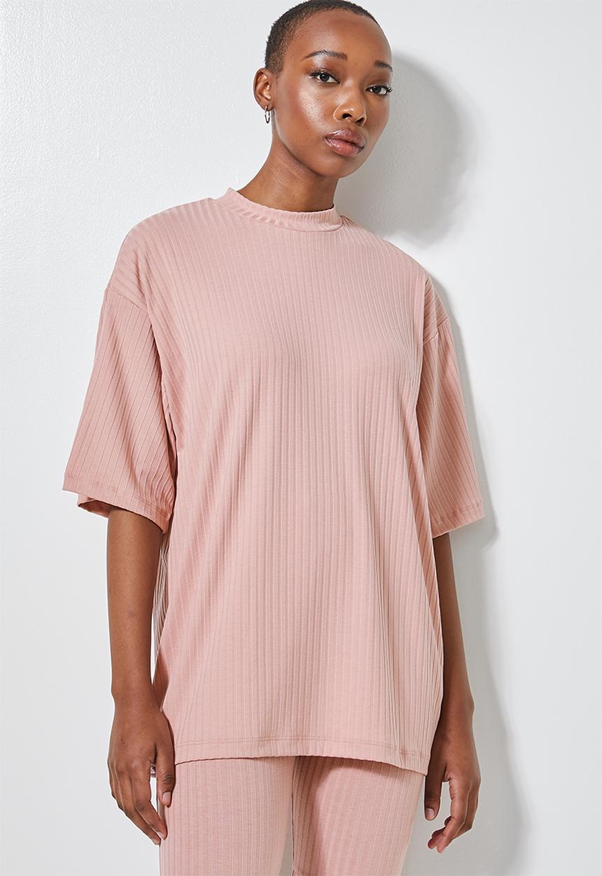 Superbalist - Rib tee - blush pink