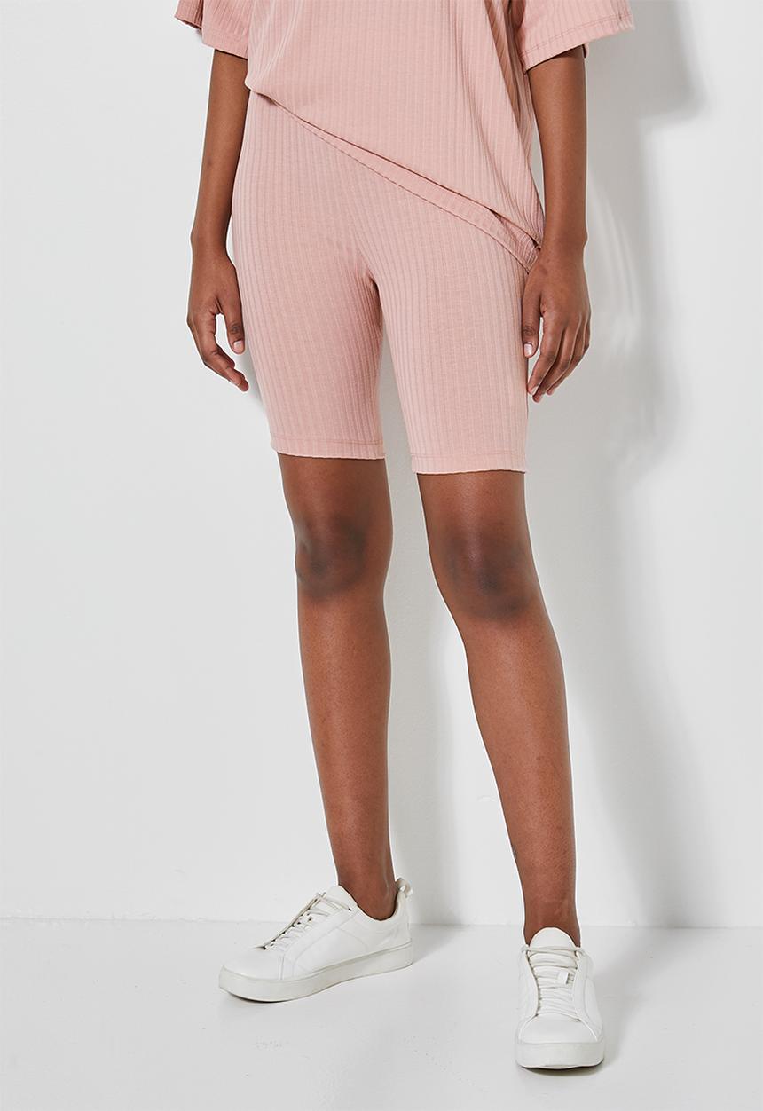 Superbalist - Rib cycle shorts - blush pink