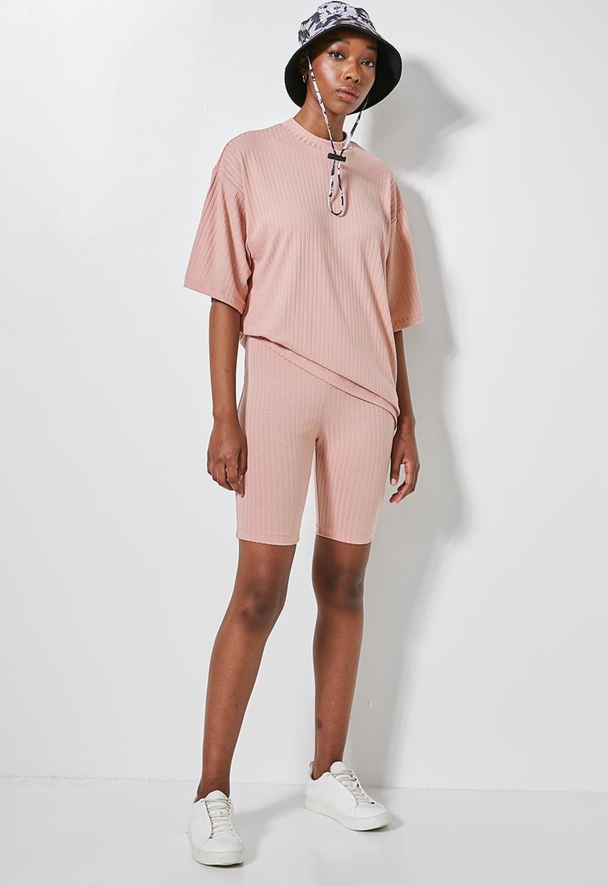 Superbalist - Rib cycle shorts - blush pink