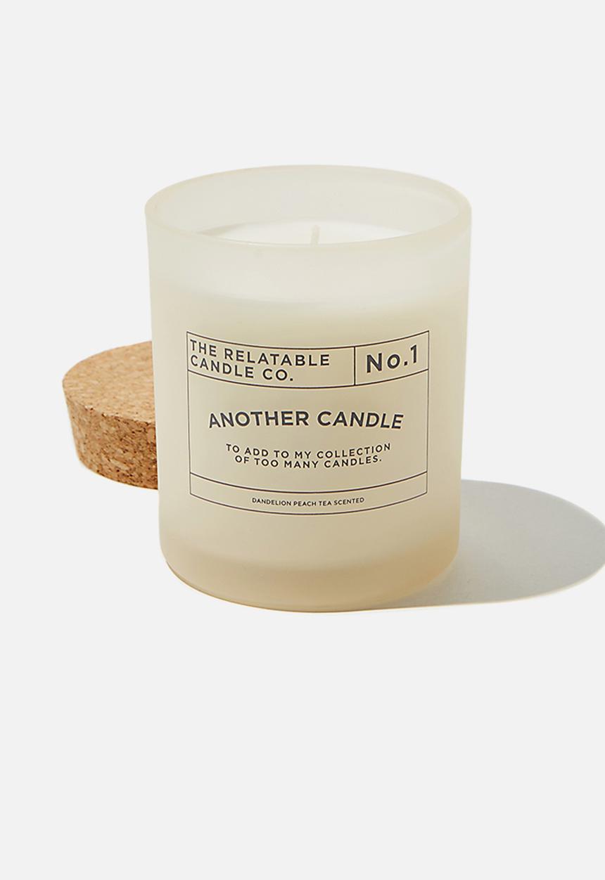 Typo - Relatable quote candle - ecru too many candles