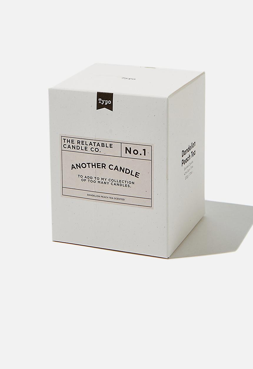 Typo - Relatable quote candle - ecru too many candles