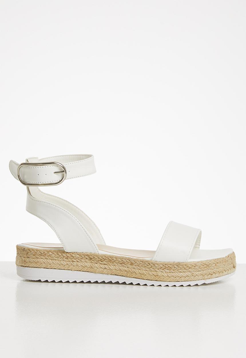 Seduction - Ankle strap flatform sandal - white 