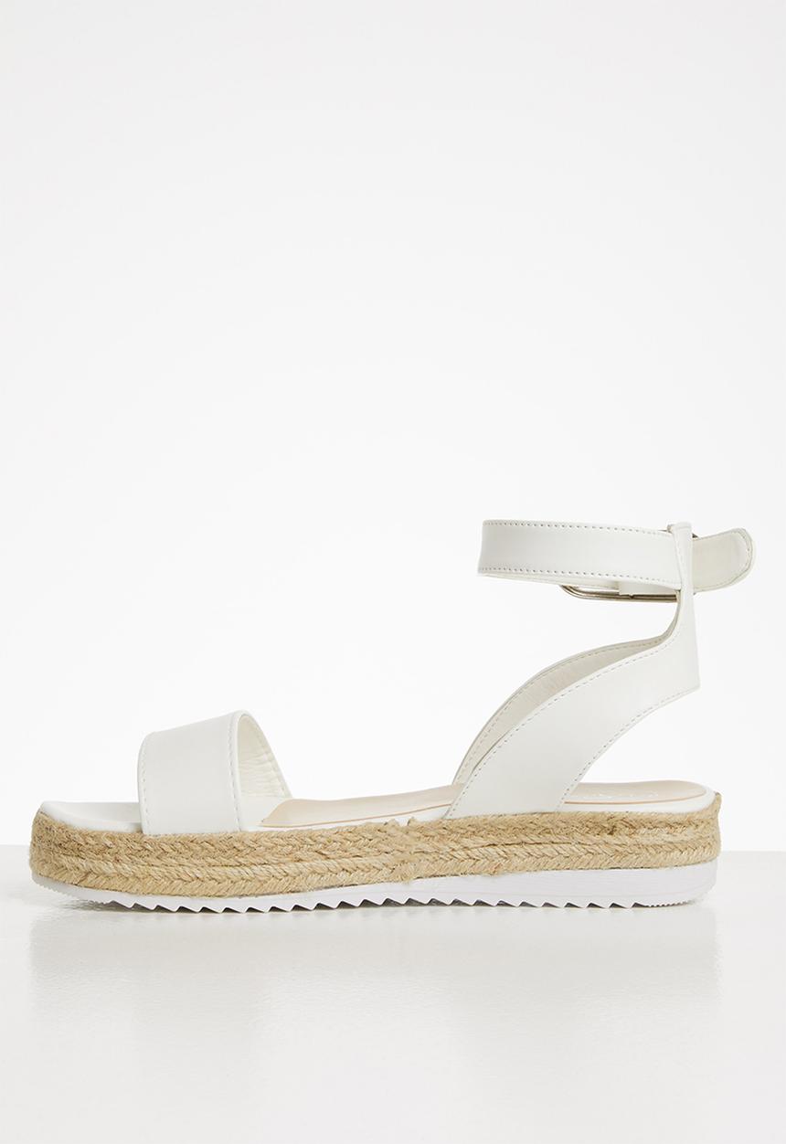 Seduction - Ankle strap flatform sandal - white 