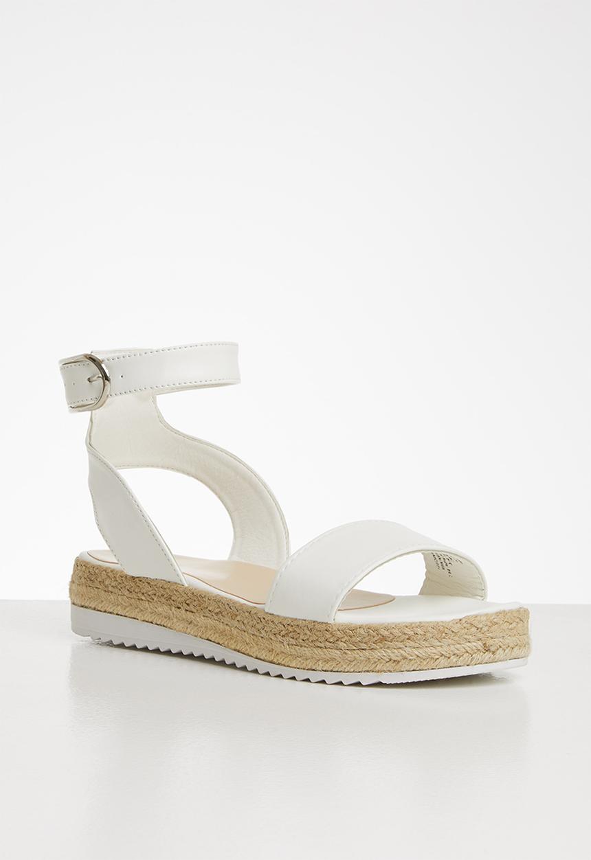 Seduction - Ankle strap flatform sandal - white 