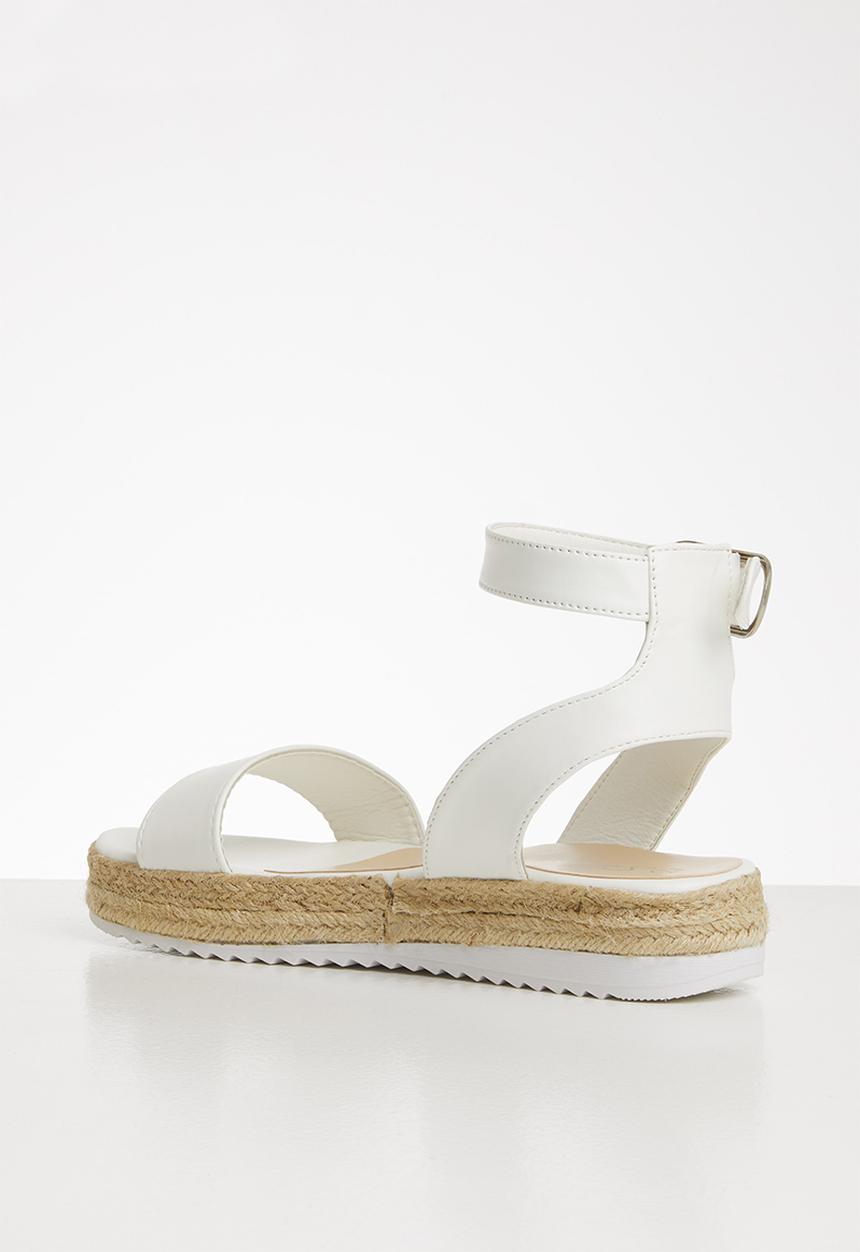 Seduction - Ankle strap flatform sandal - white 