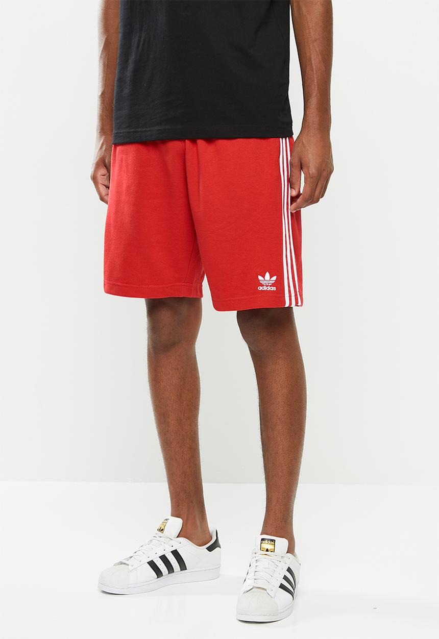 adidas Originals - 3 Stripe shorts - red 