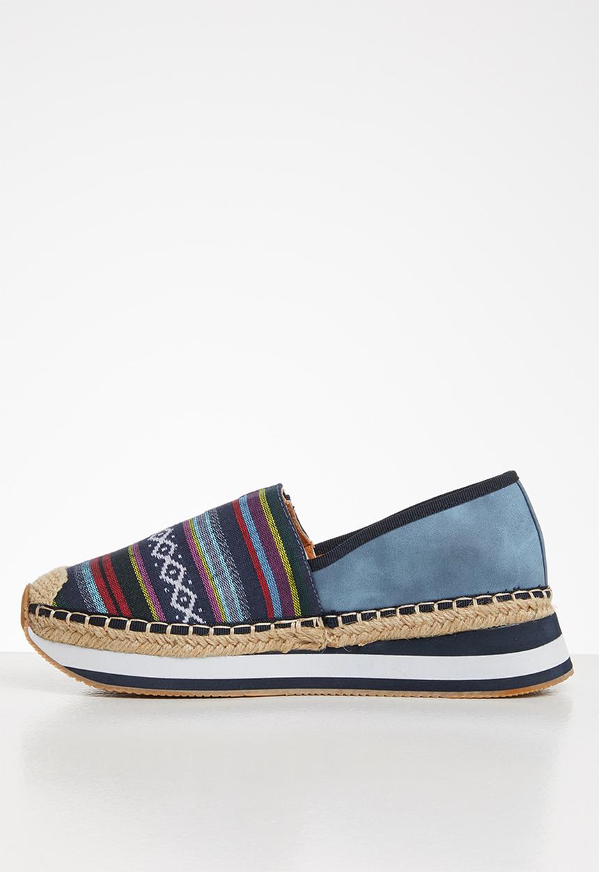 Seduction - Printed flatform slip-on - blue