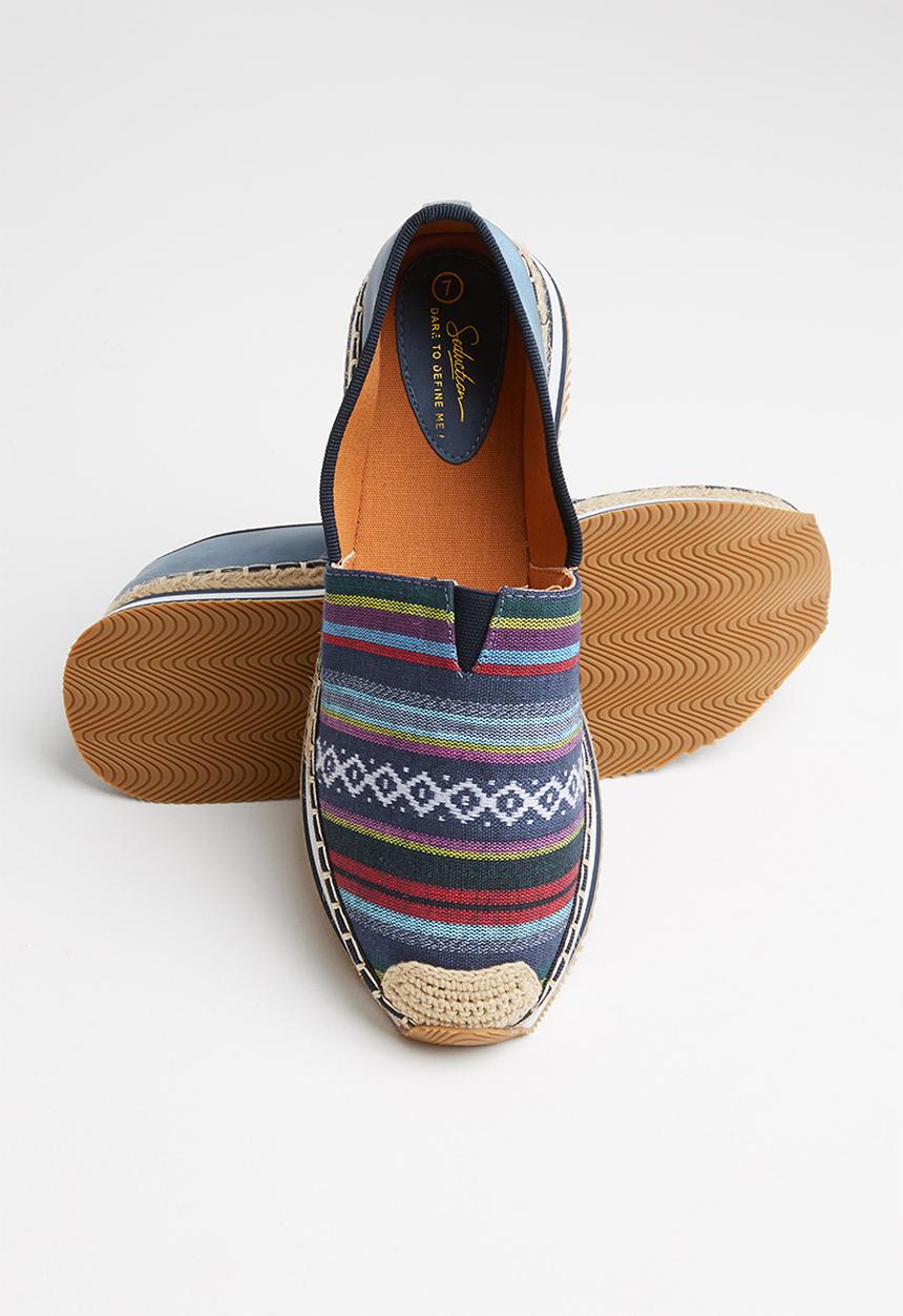 Seduction - Printed flatform slip-on - blue