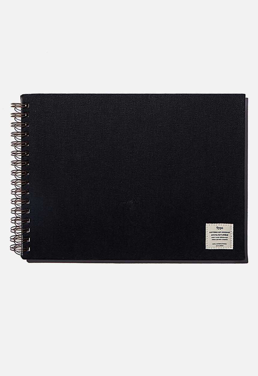 Typo - A4 spiral sketch book - black
