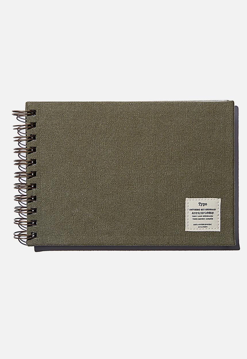 Typo - A5 spiral sketch book - khaki