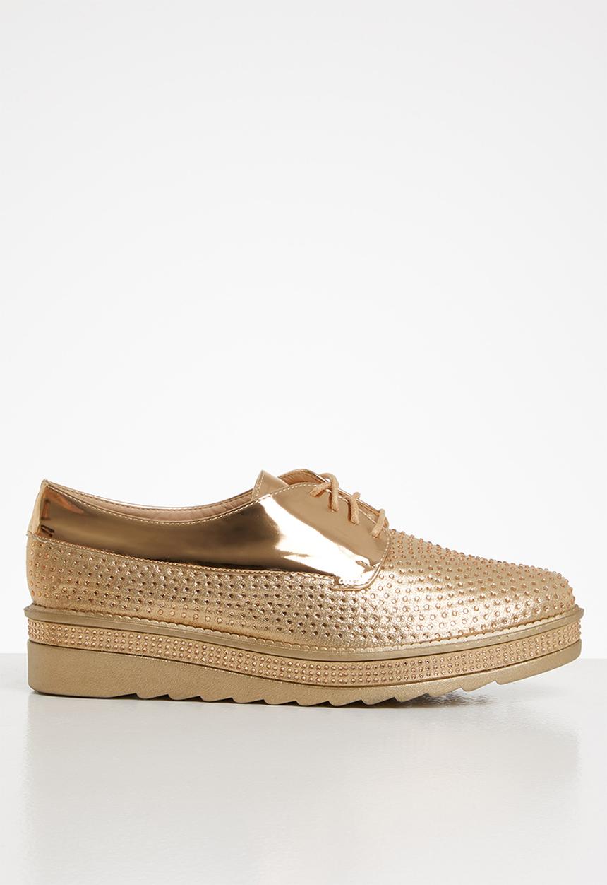 Seduction - Encrusted diamante brogue - rose gold