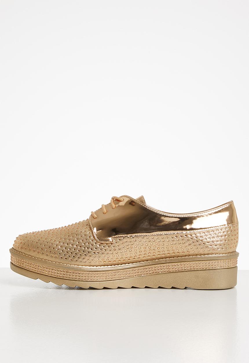 Seduction - Encrusted diamante brogue - rose gold