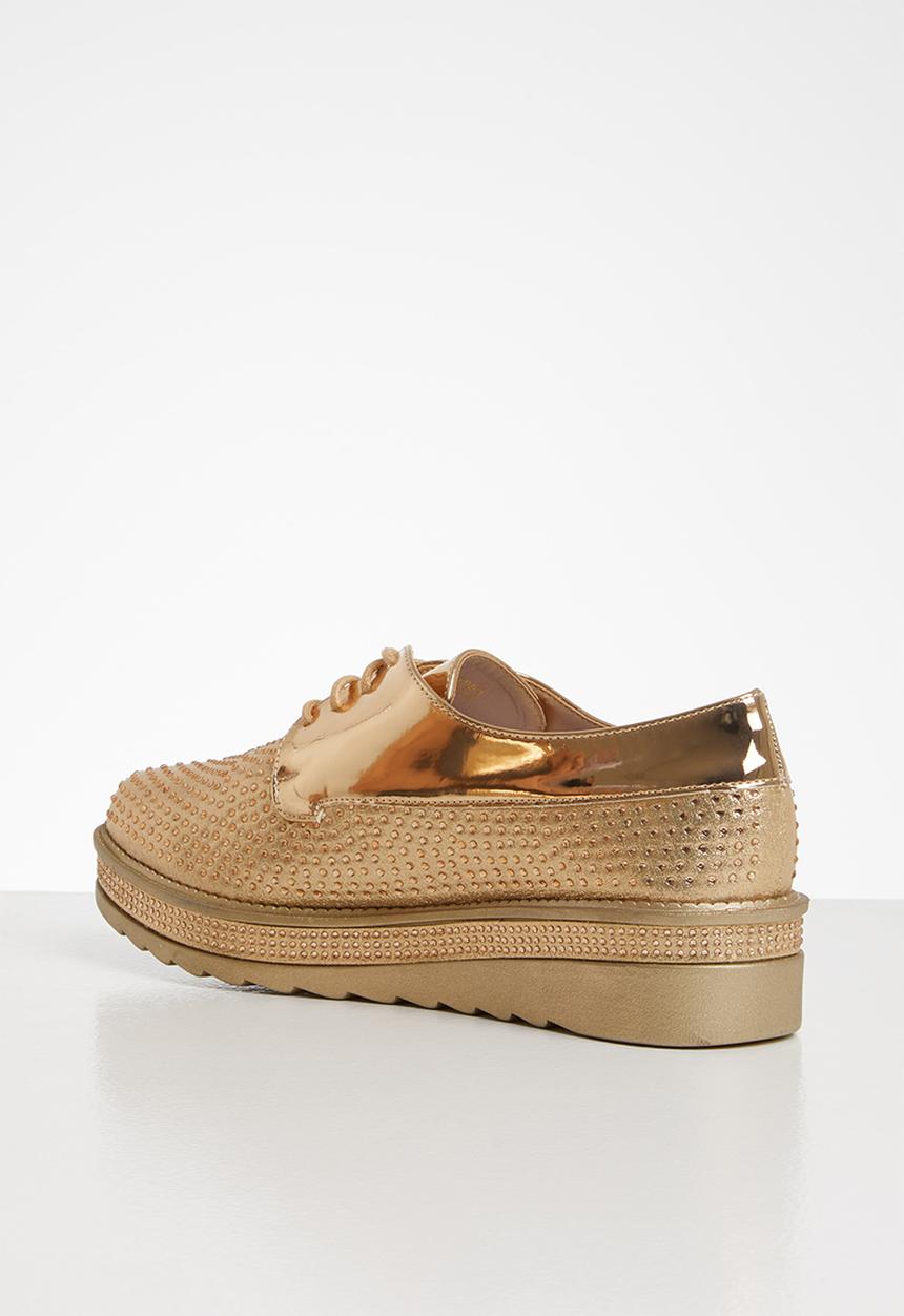 Seduction - Encrusted diamante brogue - rose gold