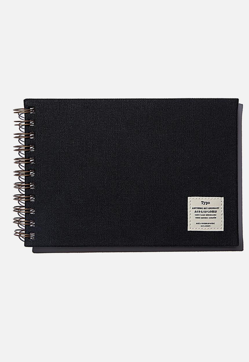 Typo - A5 spiral sketch book - black