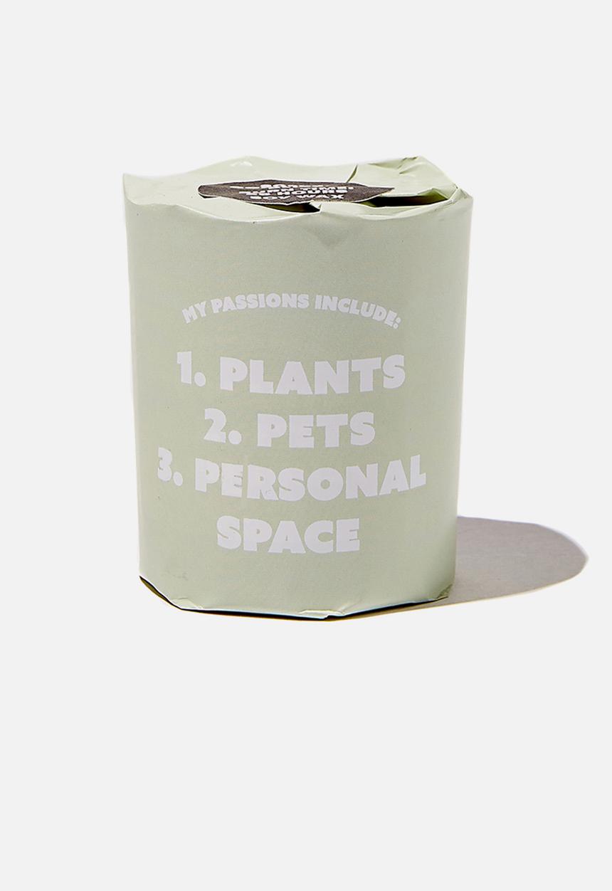 Typo - Talk to me candle small-plants,pets,personal space