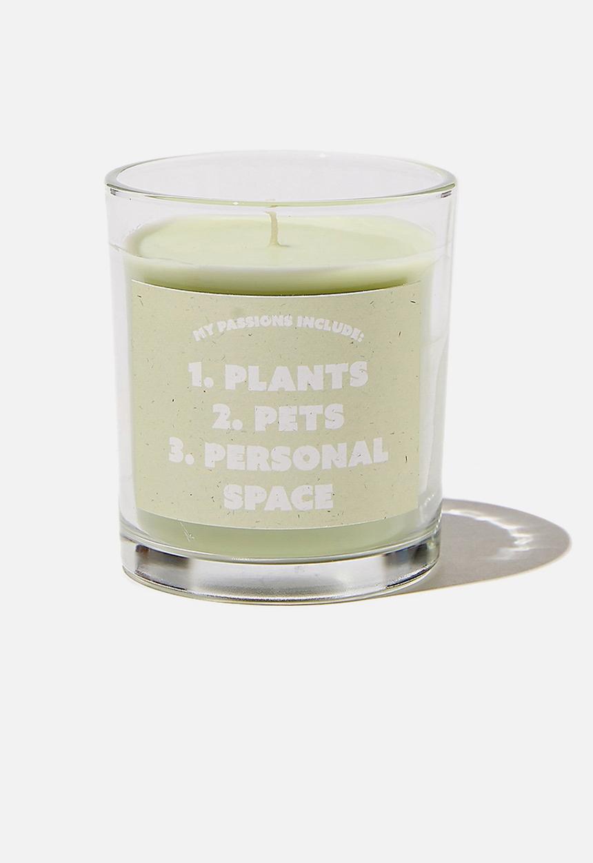 Typo - Talk to me candle small-plants,pets,personal space