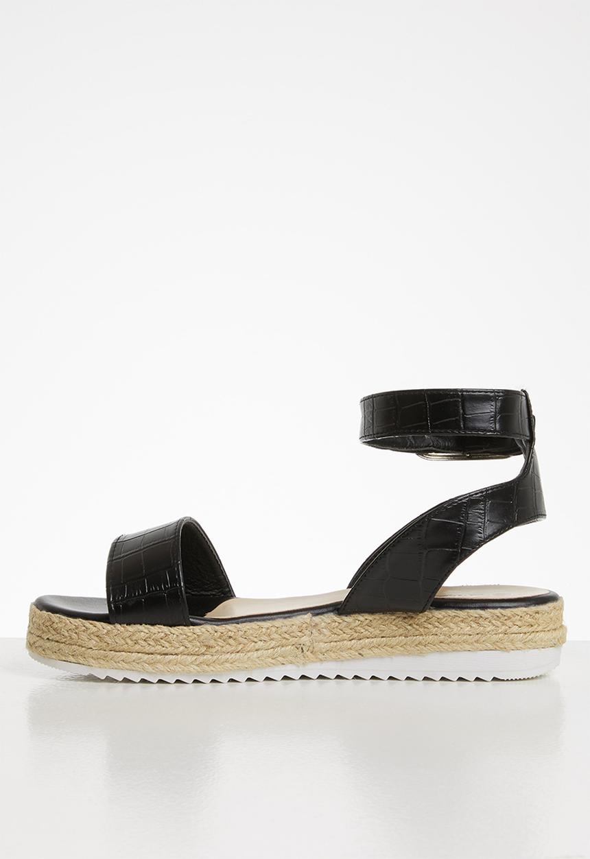 Seduction - Ankle strap flatform sandal - black 