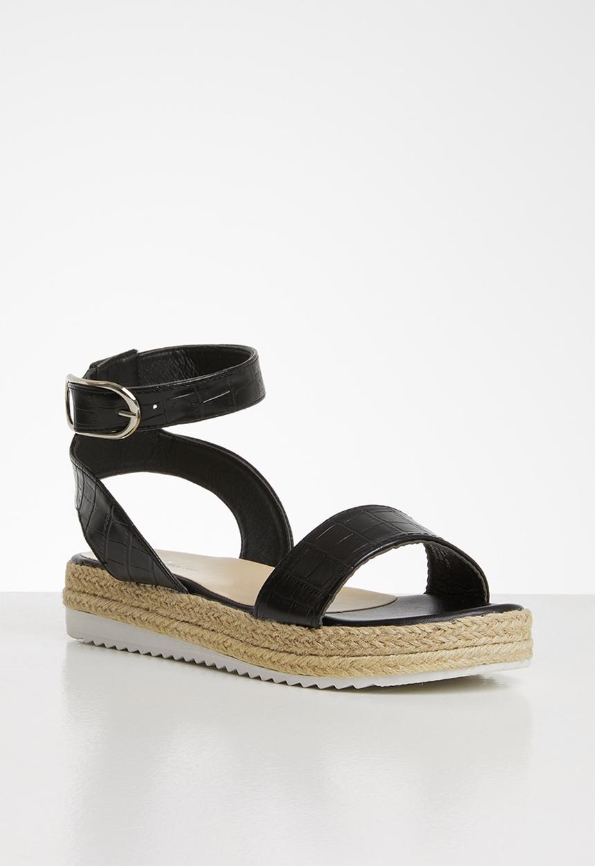 Seduction - Ankle strap flatform sandal - black 