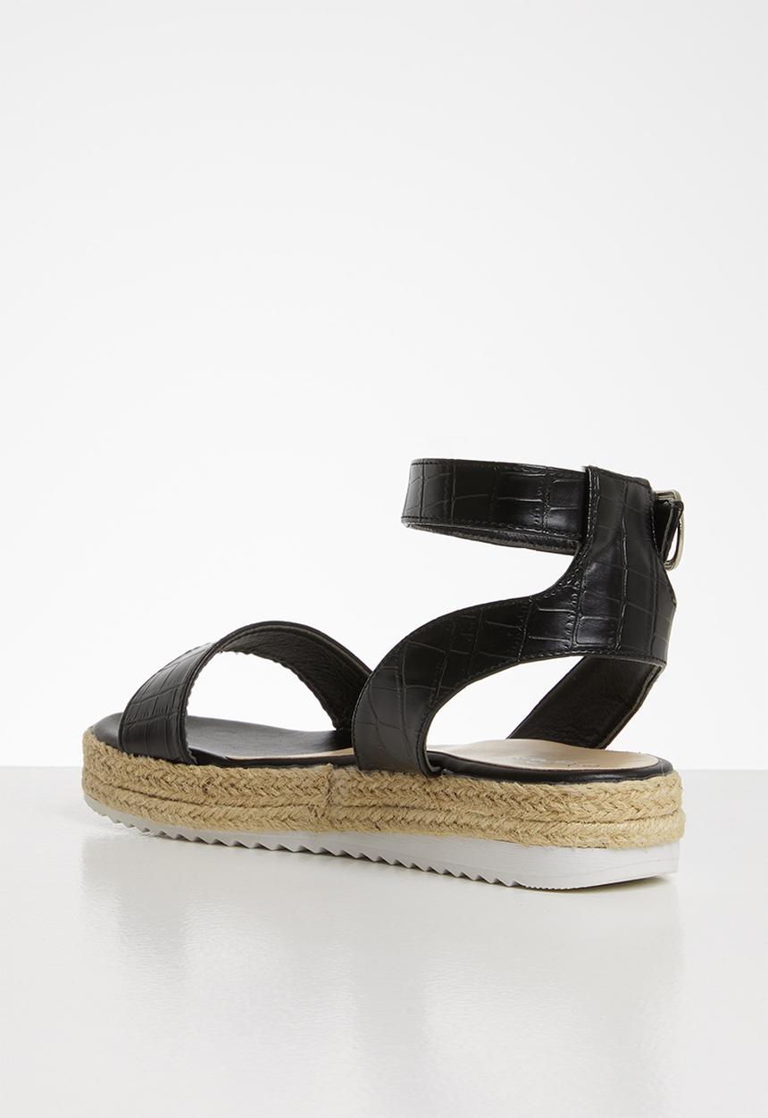Seduction - Ankle strap flatform sandal - black 