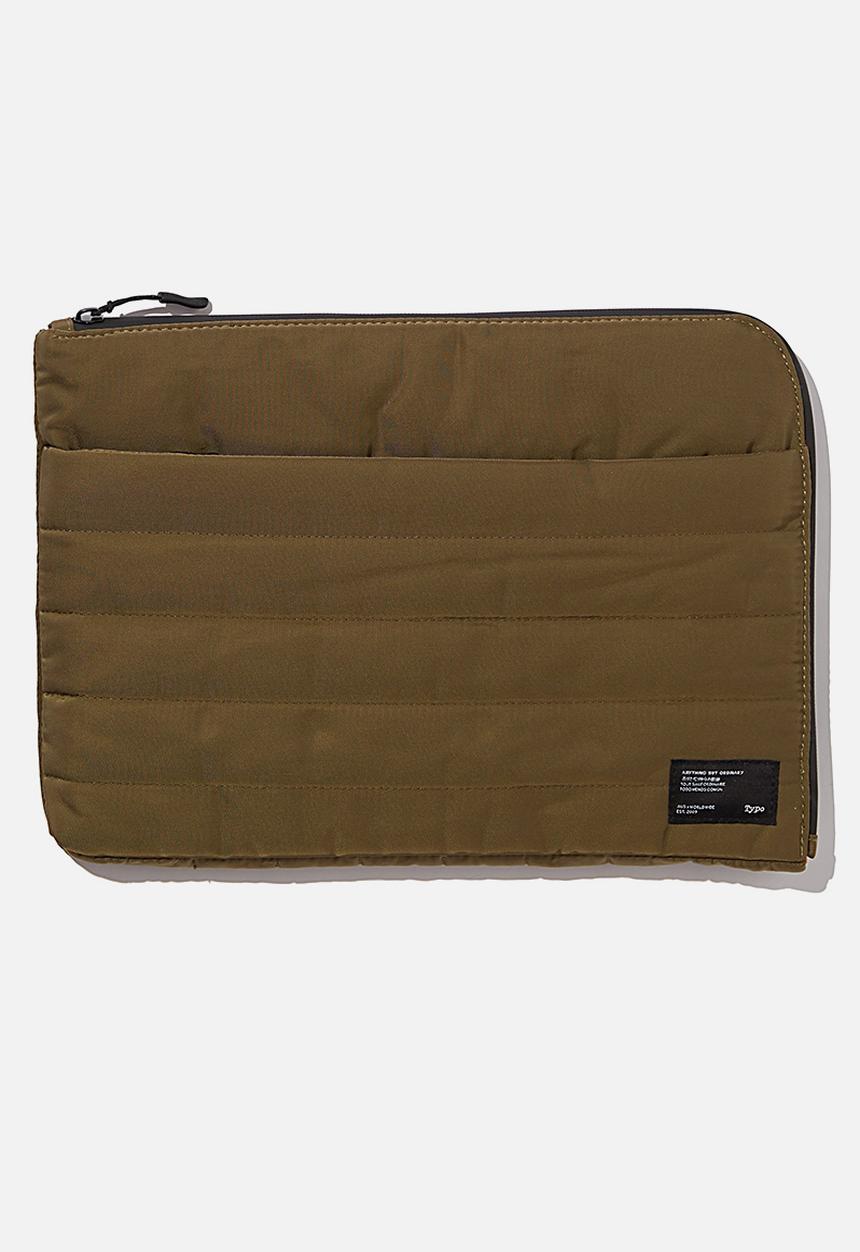 Typo - Utility 13 inch laptop case rn - khaki and papaya
