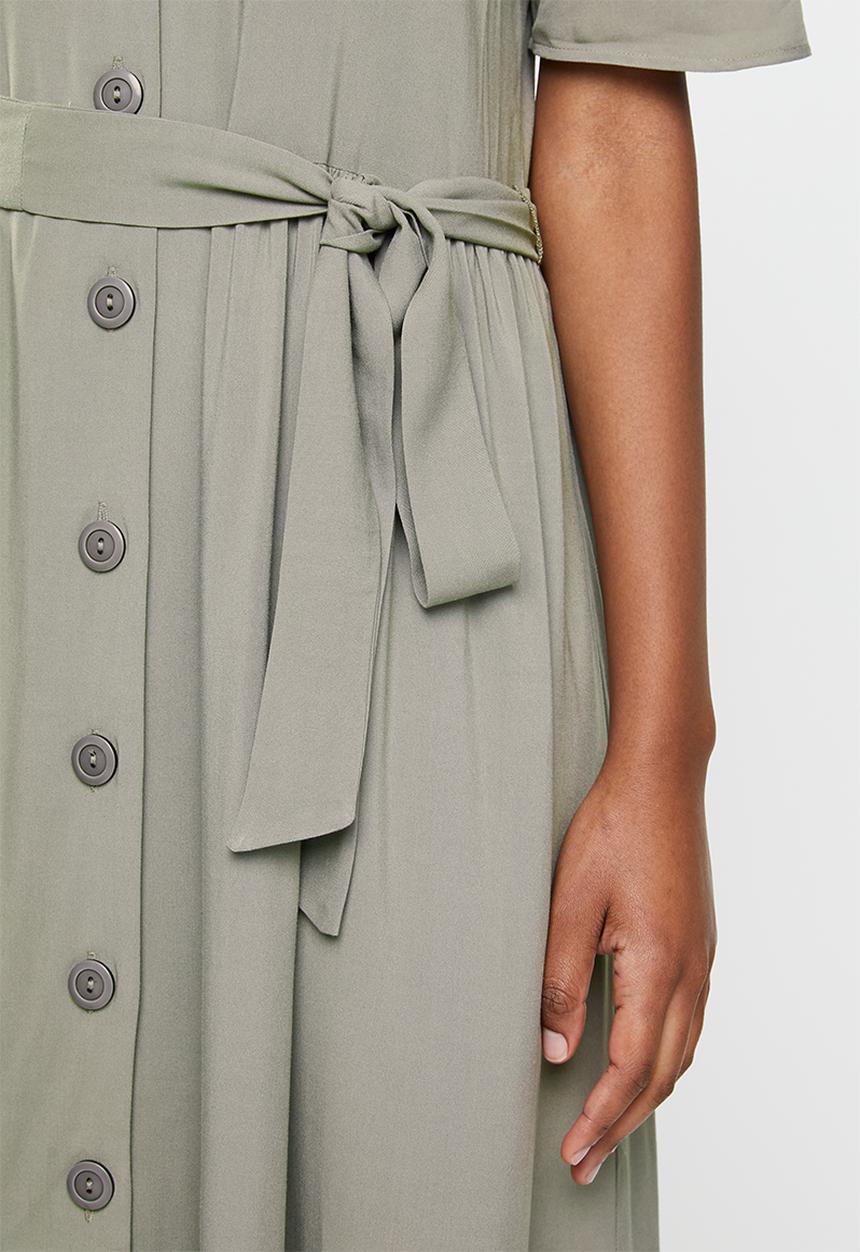 edit - V-neck tiered midaxi - olive