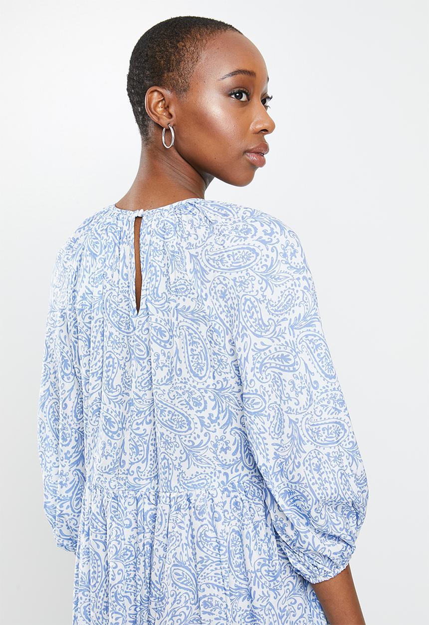 edit - Balloon sleeve maxi - mono floral