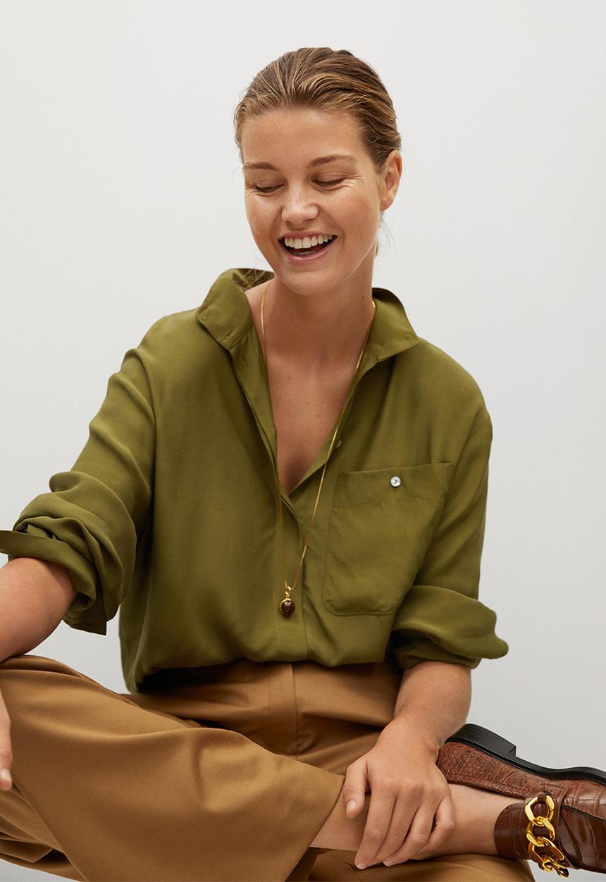 MANGO - Shirt lovita - khaki