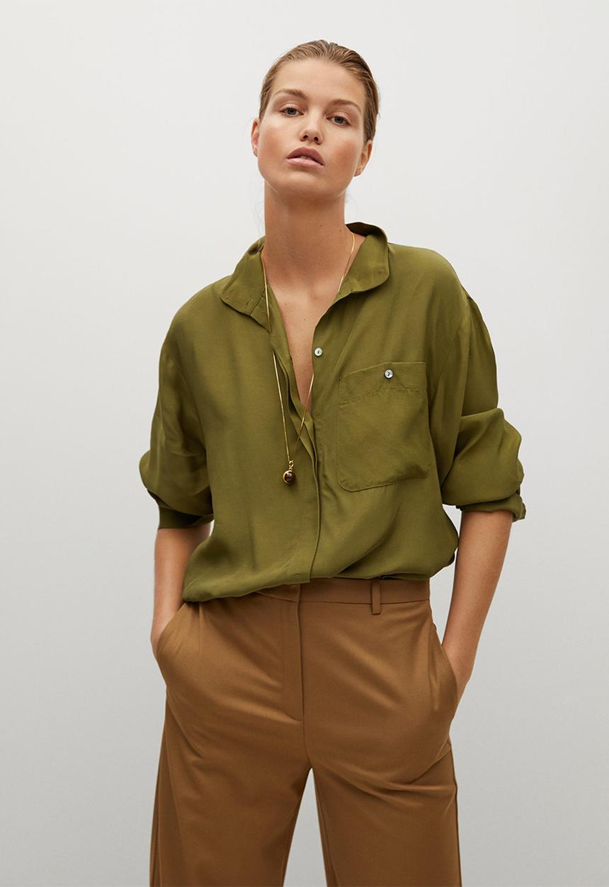 MANGO - Shirt lovita - khaki