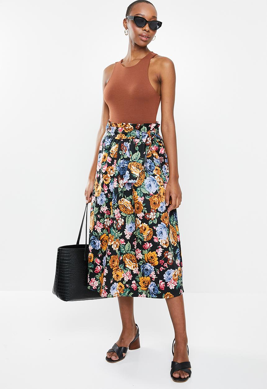 edit - Cotton poplin full skirt - multi 