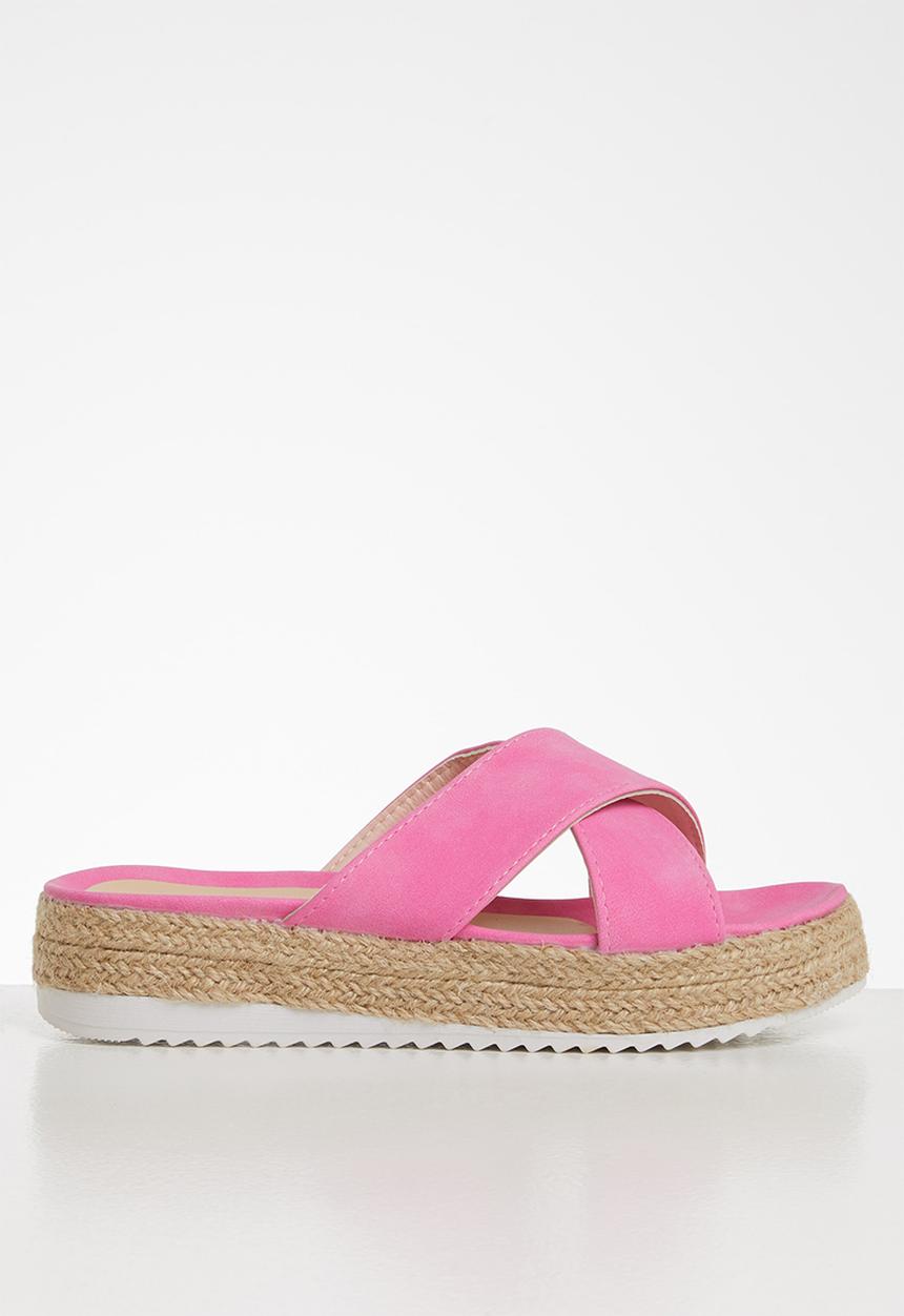 Seduction - Criss-cross flatform sandal - pink