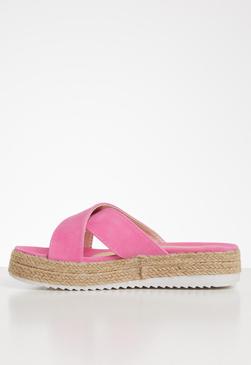 Seduction - Criss-cross flatform sandal - pink