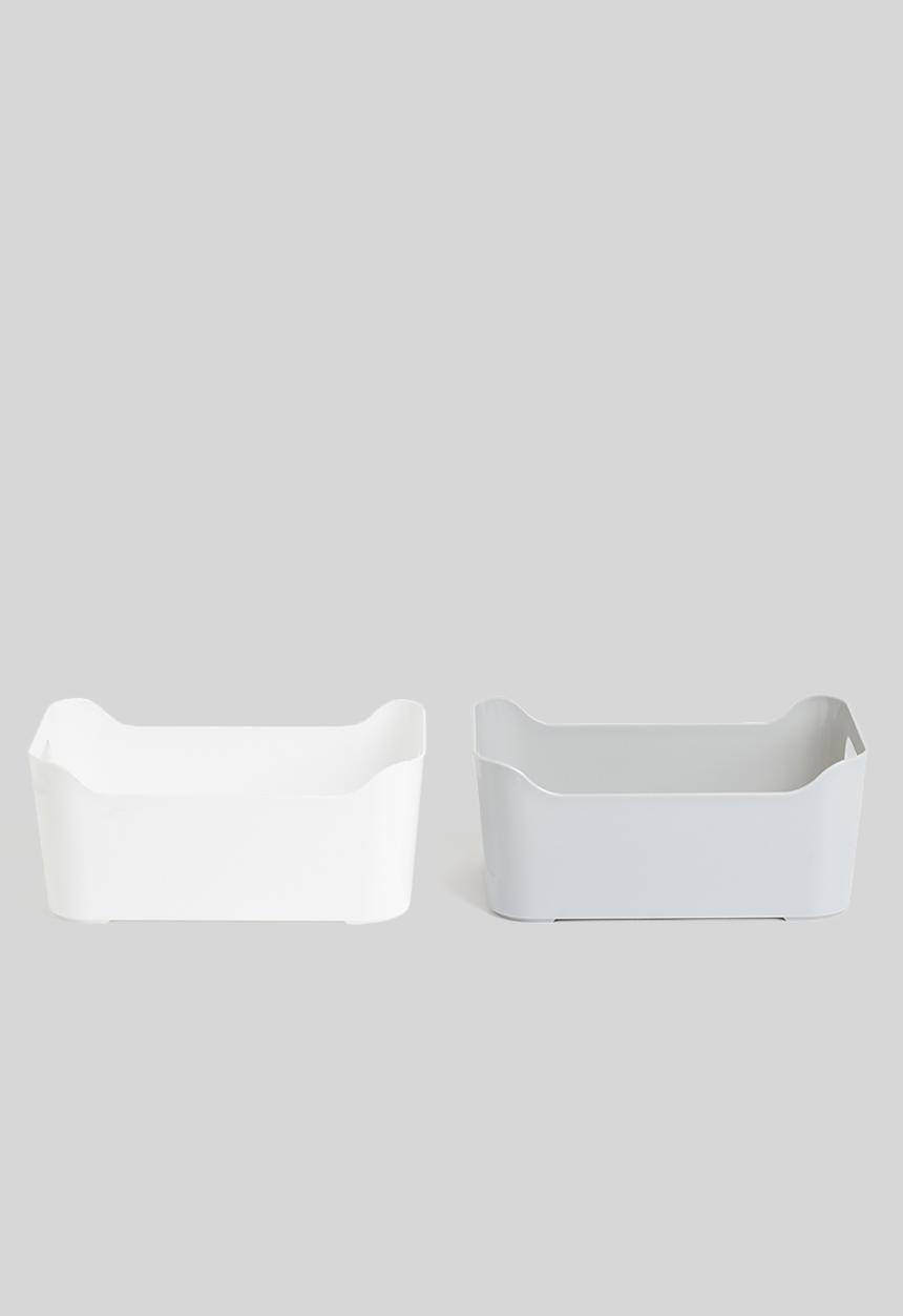 Storage Solutions - Wave storage box set of 2 - grey & white