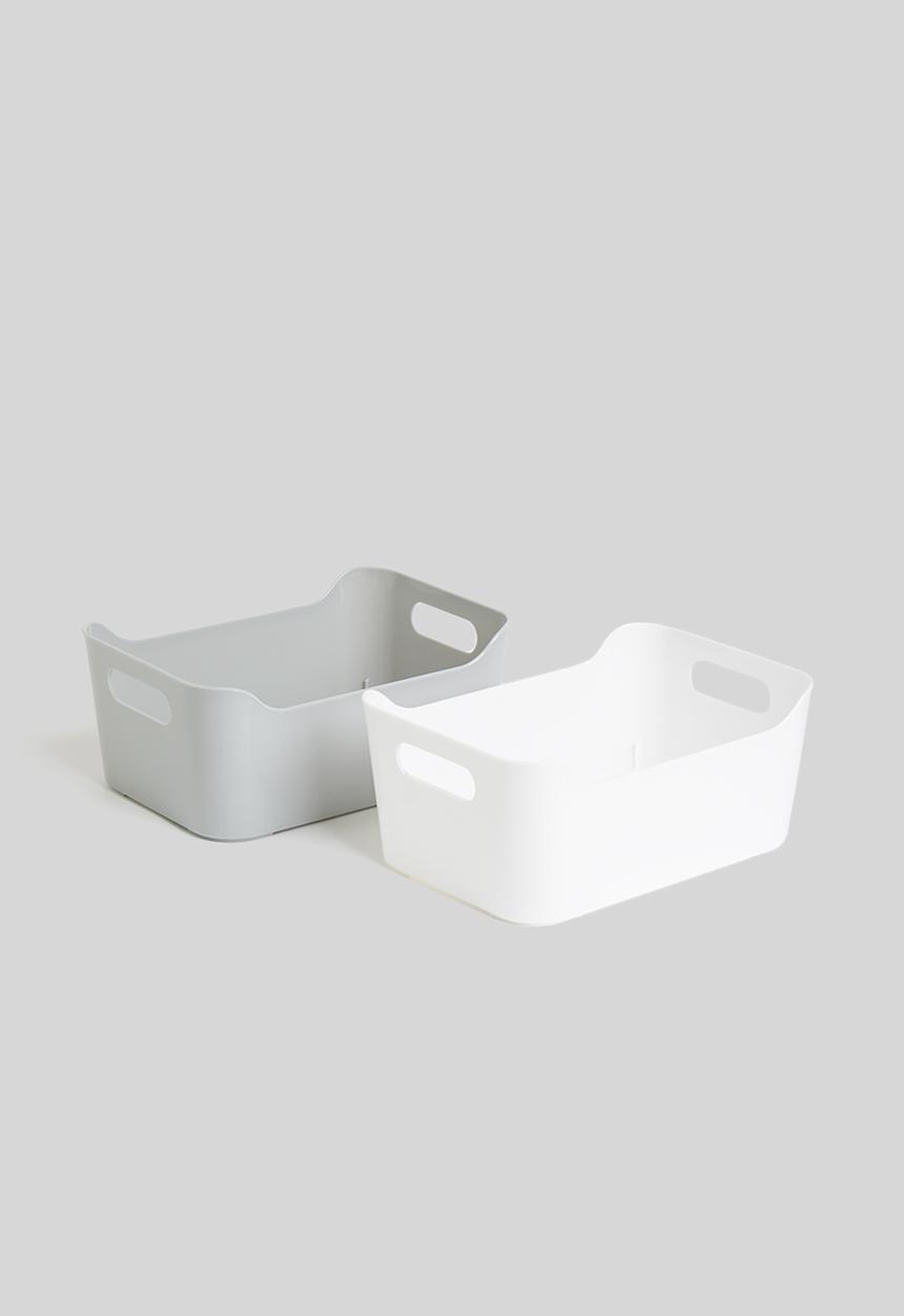 Storage Solutions - Wave storage box set of 2 - grey & white