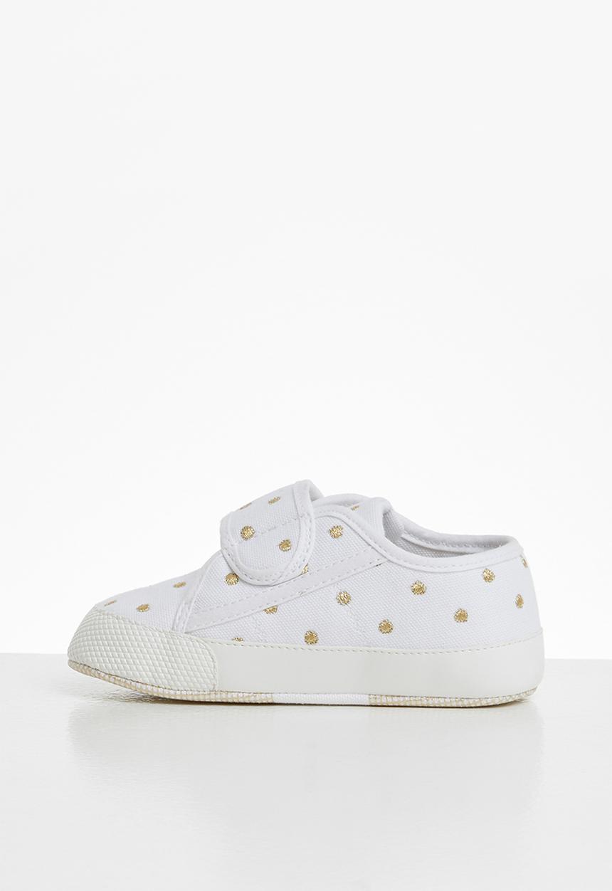 SUPERGA - Infants velcro - white & gold