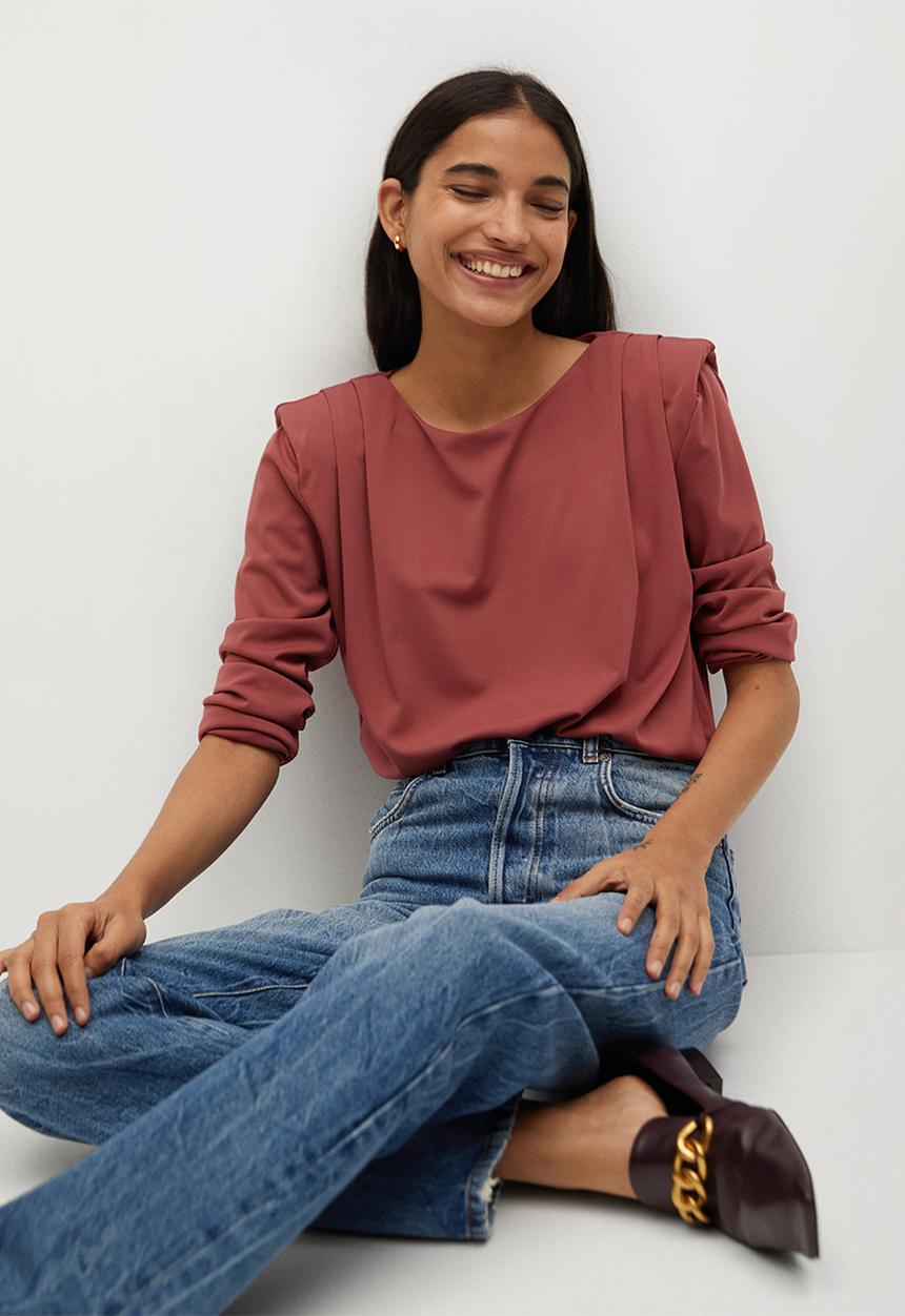MANGO - T-shirt alanis - rust
