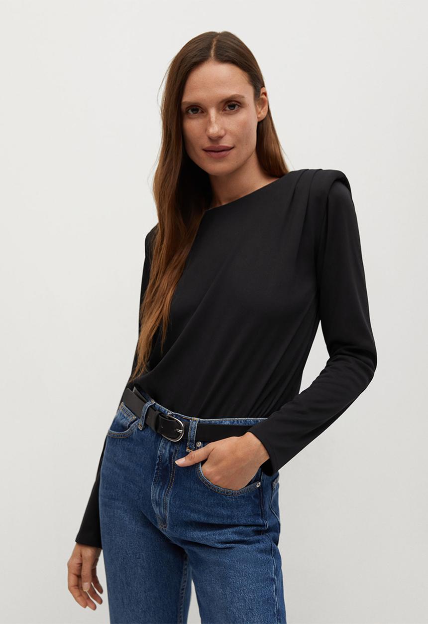 MANGO - T-shirt alanis - black