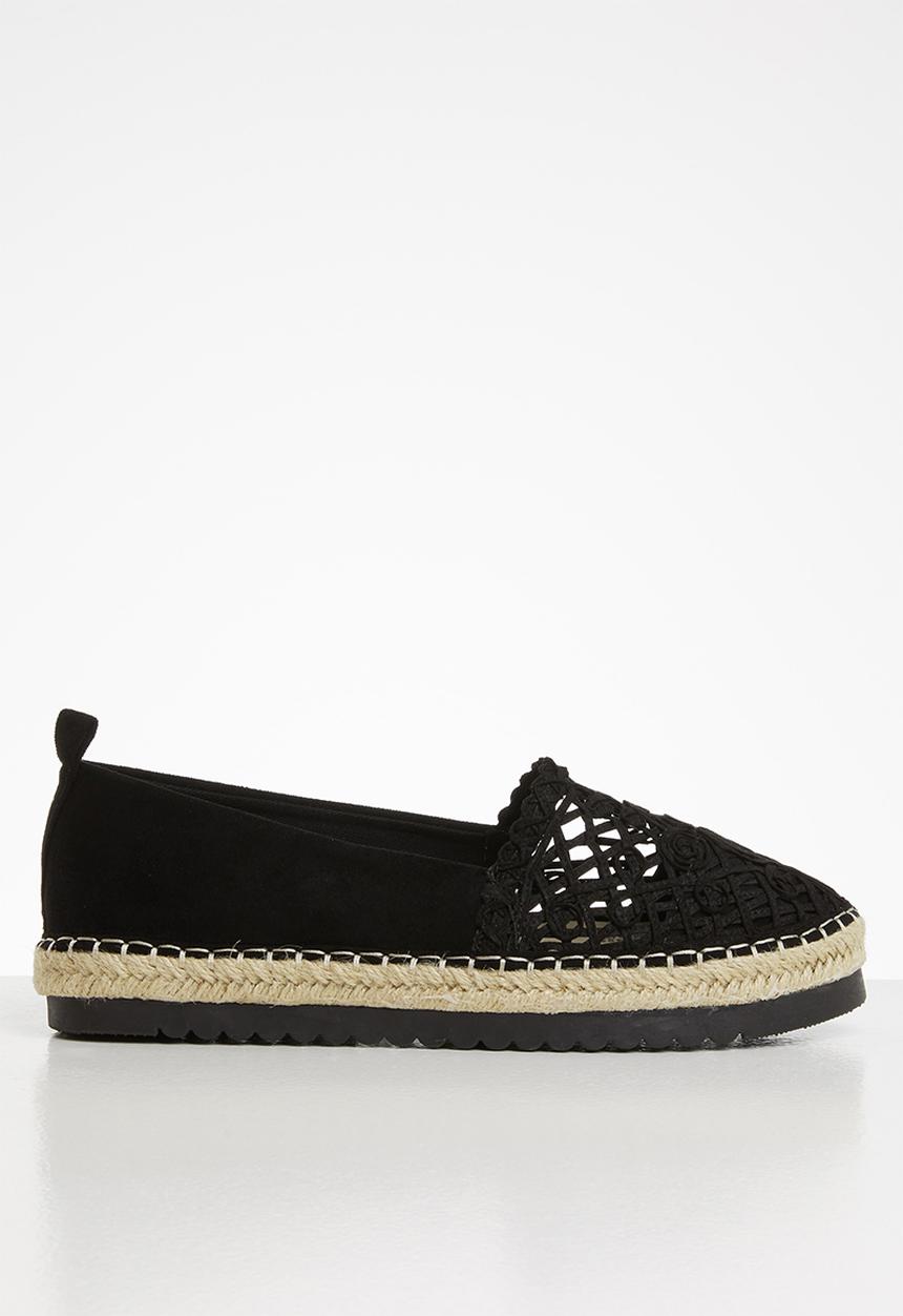 Seduction - Crochet espadrille - black