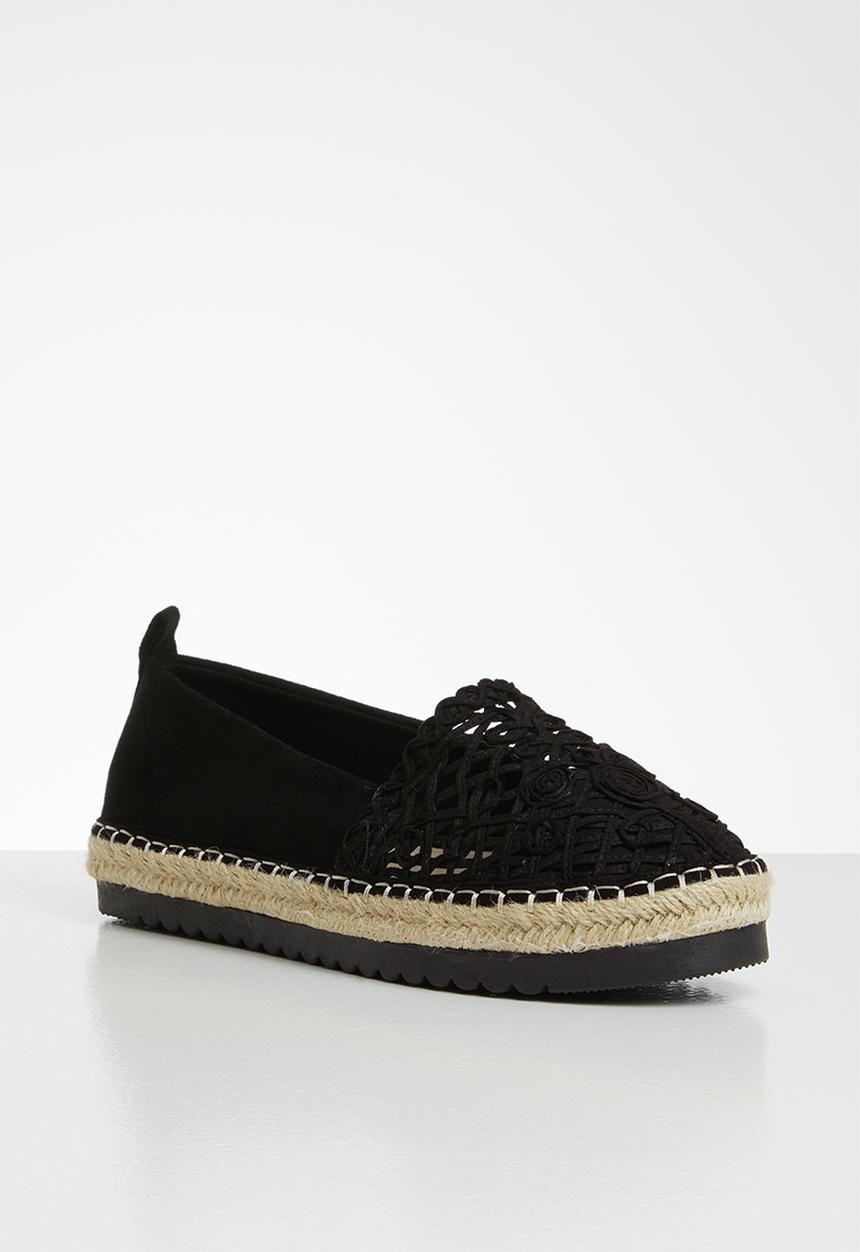 Seduction - Crochet espadrille - black