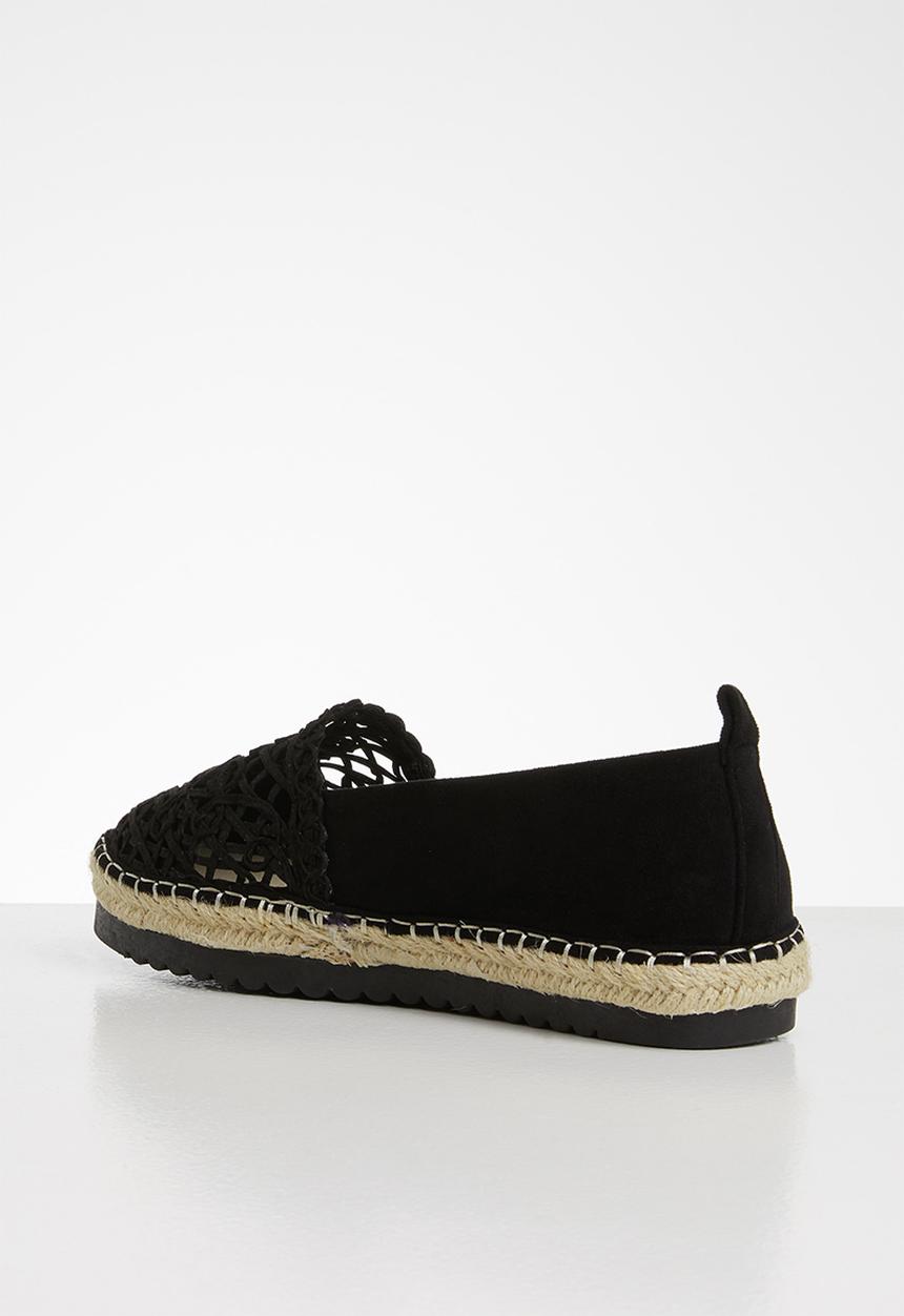 Seduction - Crochet espadrille - black